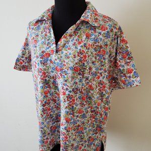 Cathy Daniels Soft Floral Polo Shirt w/ Sequin Detail